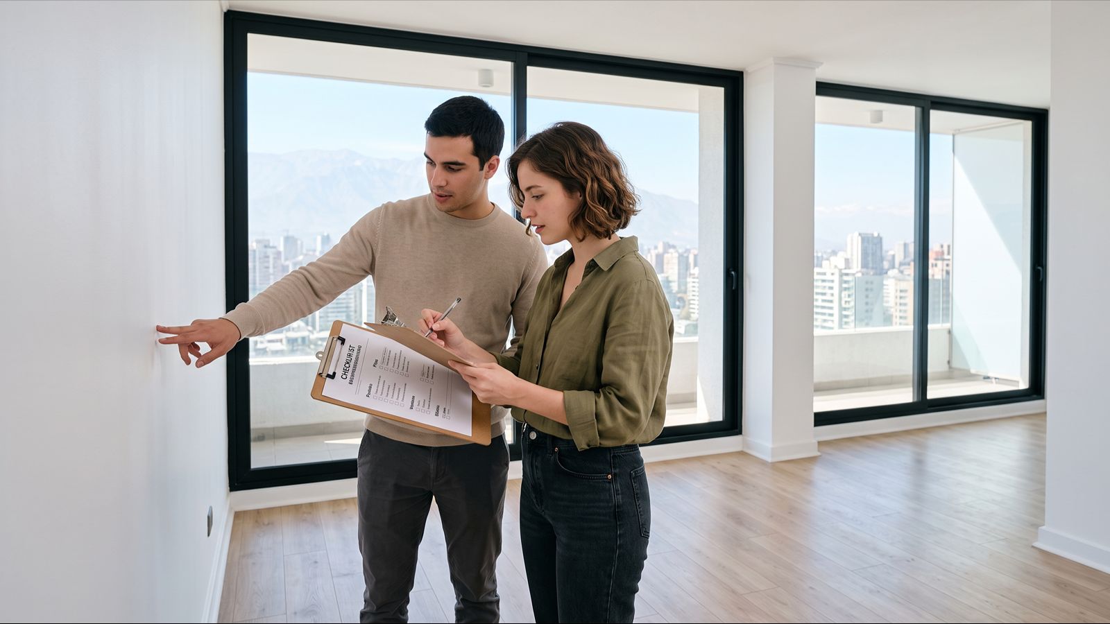 Personas revisando su vivienda con el checklist de PY